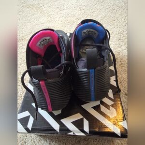 Nike Kids Black Sneakers with Pink and Blue Accents